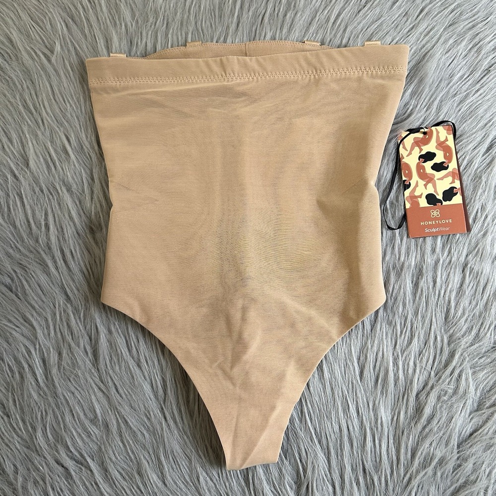HoneyLove SuperPower Thong Women's Size Medium Sand Shapewear Seamless Sculpting